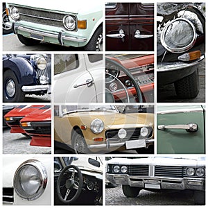 Old cars collage