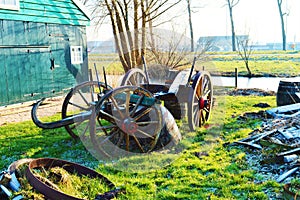 Old cart in Zaanse Schans Village, Holland