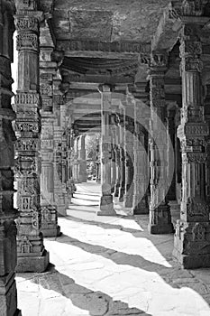 Old carved building columns