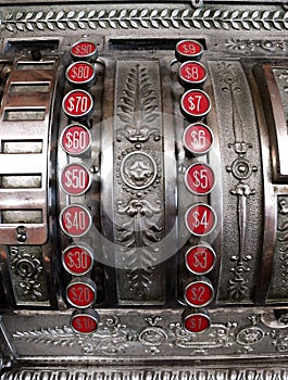 Old Cash Register with Dollar Buttons