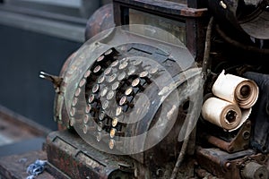 Old cash register machine