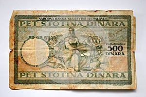 Old cash Yugoslavia dinara photo