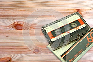 Old cassette tape audio on wooden floors.