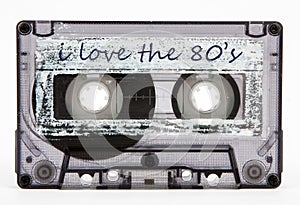 Old cassette tape isolated