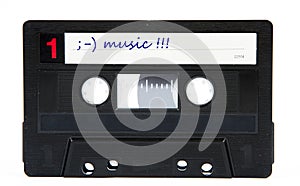 Old cassette tape isolated