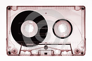 Old cassette tape isolated