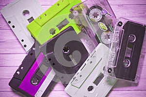 Old cassette tapes photo