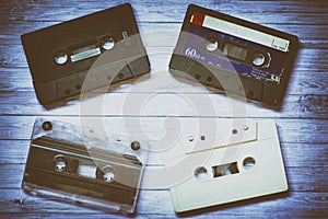 Old cassette tapes photo