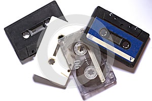 Old cassette tapes photo