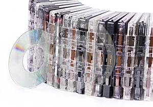 Old cassettes and cd disk