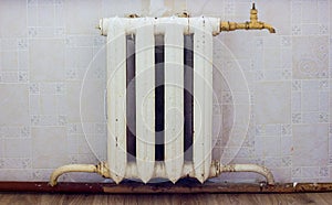 Old cast-iron radiator.