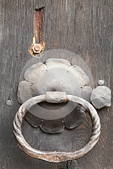 Old cast iron ring handles and escutcheon