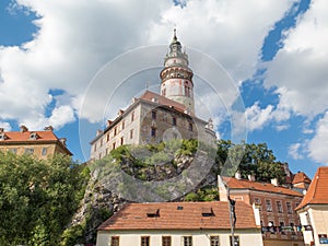 Old castle and architechture of cesky krumlov in Czechia