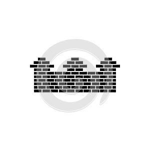 Old castle brick wall icon vector illustration