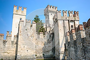 Old Castle in the city Sirmione at the lago di Garda