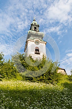 Old Castle clock tower in Banska Stiavnica, central Slovakia