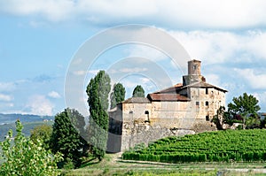 Old Castle of La Volta, Barolo in italy in Langhe wineyard photo