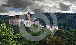 Old castle and town in Bohemia, Loket - Czech Republic photo