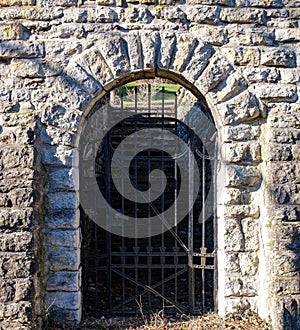 An old castle metal gate