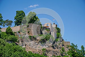 Old castle ruin in Saarburg, a town in the Saarland, Germany