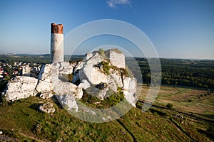 Old castle ruins near czestochowa