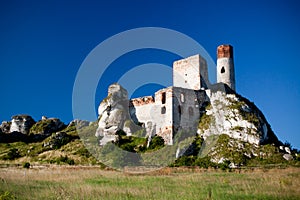 Old castle ruins near czestochowa