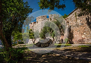 Old castle and venetian tower in Durres city, Albania