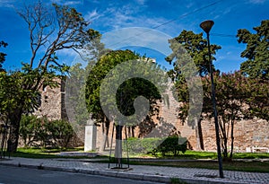 Old castle and venetian tower in Durres city, Albania