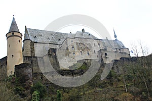 An old Castle in Vianden, Luxembourg on the hill