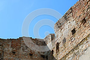 Old castle wall and sky