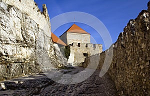 Old castle walls and battlements photo