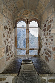 Old castle window overlooking the fortress