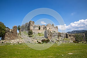 Old castle Yogurtcu Castle, Manisa - Turkey photo