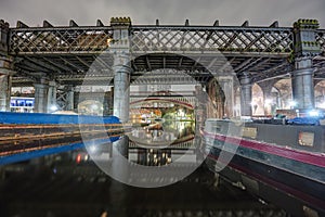 The old Castlefield viaduct and one of the canals