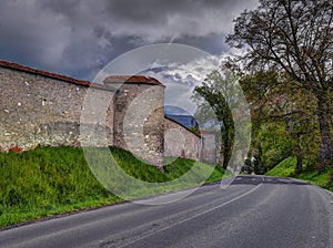 Old Cathedral wall and road