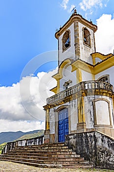 Old catholic church facade of the 18th century