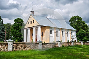 Old catholic church of the Transfiguration of the Lord. Malaya Mysh village, Brest region, Belarus.