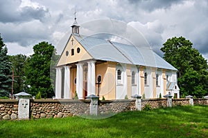 Old catholic church of the Transfiguration of the Lord. Malaya Mysh village, Brest region, Belarus. photo