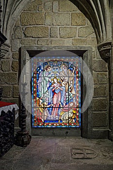 Old catholic stained glass window