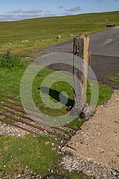 Old cattle grid at Cow Green Reservoir, Teesdale