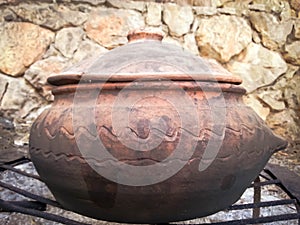 Old Cauldron over an Open Fire