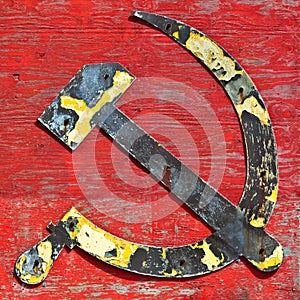 Old cccp hammer and sickle logo photo