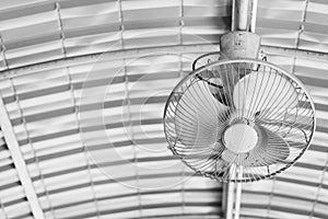 Old ceiling fan black and white