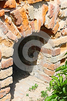 Old cellar window in castle