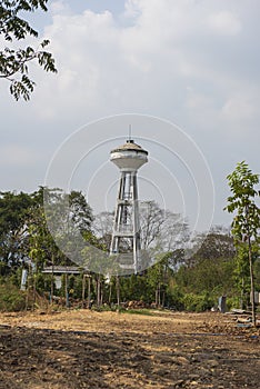 Old cement water tank serving rural villages.