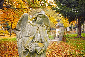 Old cemetery in autumn