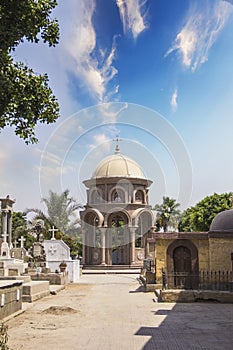 The old cemetery in the Coptic Cairo Masr al-Qadima district of Old Cairo