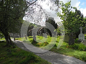 The old cemetery of Glendalough.  Ireland