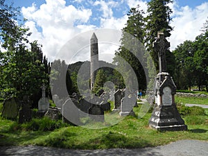 The old cemetery of Glendalough.  Ireland