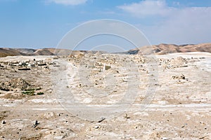 Old cemetery next to Nabi Musa site in the desert